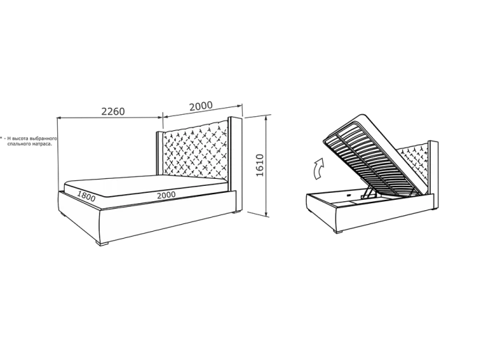  Кровать Рафаэлла (кожа)  9 — купить в PORTES.UA
