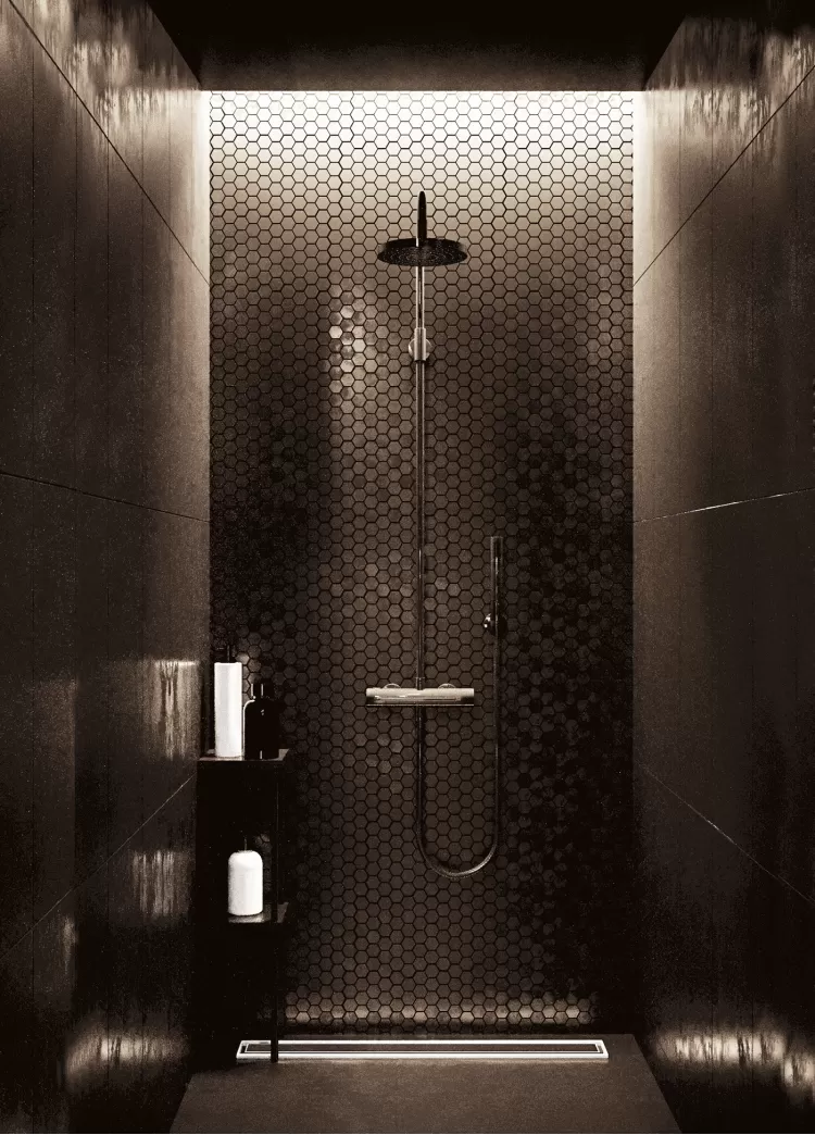 Душевая — Дизайн-проект квартиры в ЖК Династия, 54м.кв — дизайнер Дарья Гросс