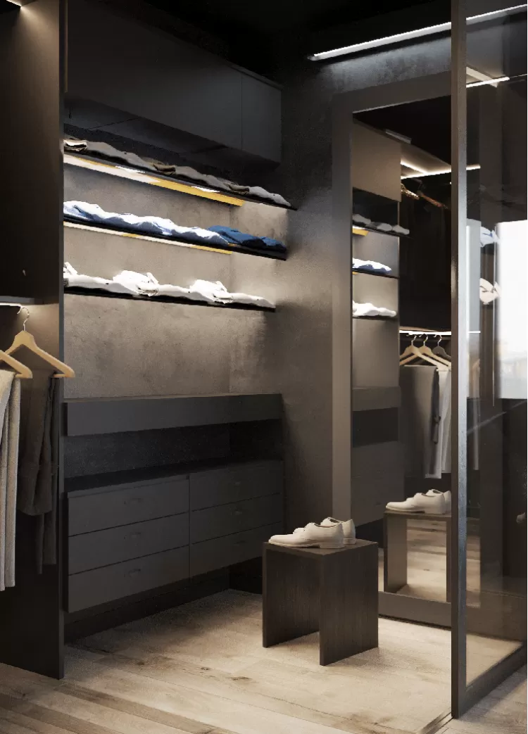Гардероб - Дизайн-проект квартири в ЖК Династія, 54м.кв - дизайнер Дар'я Гросс