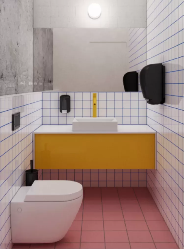 Санвузол в дизайн-проект дитячого салону краси "Happy kids", 63 м.кв — студія дизайну 10:02 Design Burean