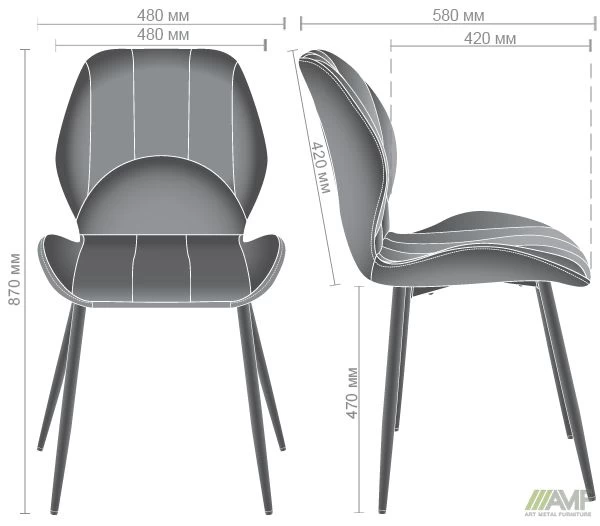 Характеристики Стул Astra черный/ вельвет светлый хаки