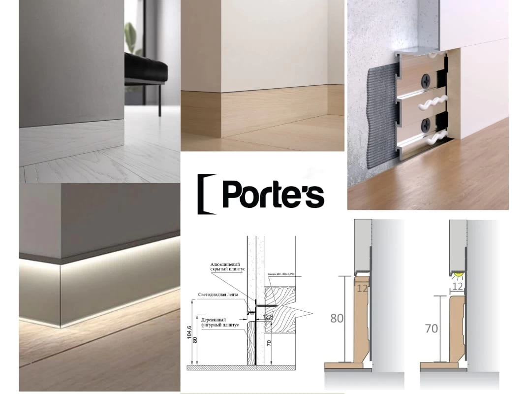 Варианты плинтуса к дверям скрытого монтажа