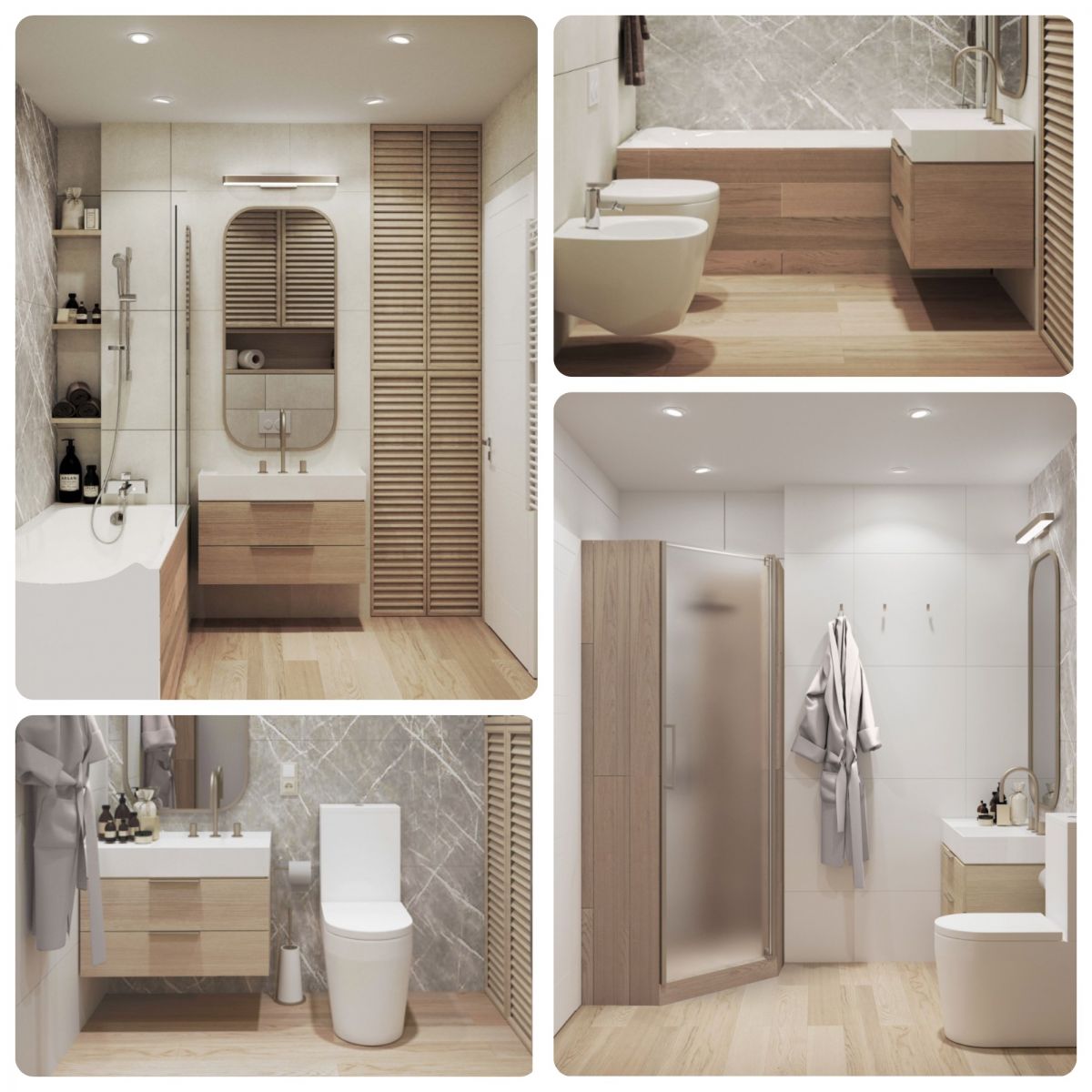 Фото, колаж: приклад ванної кімнати у стилі Мінімалізм