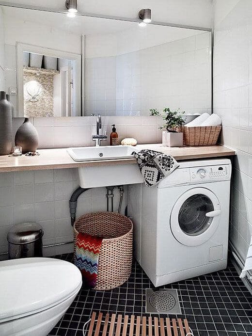 Как установить стиральную машину в маленькой ванной комнате: креативные идеи и варианты.