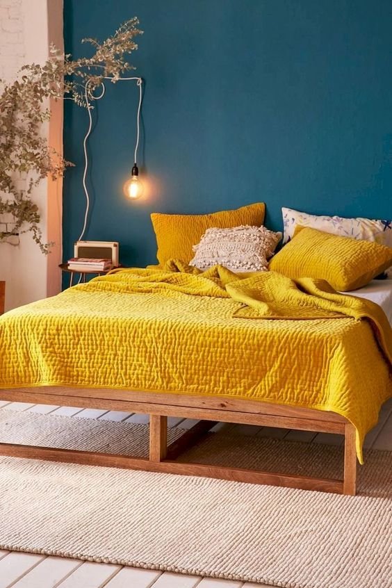 Желтая спальня: особенности, сочетания и удачные решения, фото