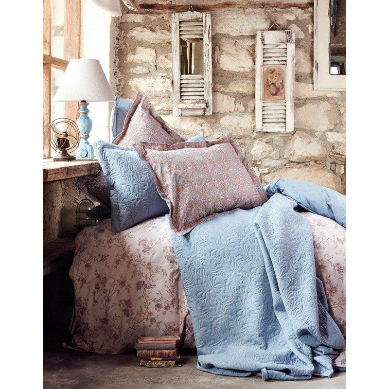 Комплект постельного белья Karaca Home - Patara indigo mavi 2016 голубой евро