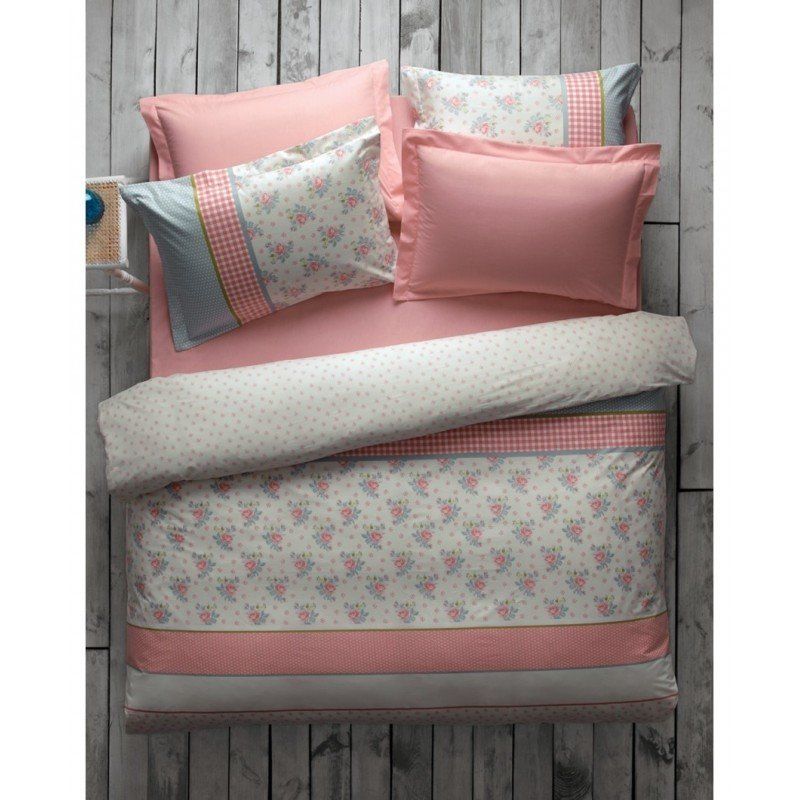 Комплект постельного белья Karaca Home - Meyra pembe розовый пике евро