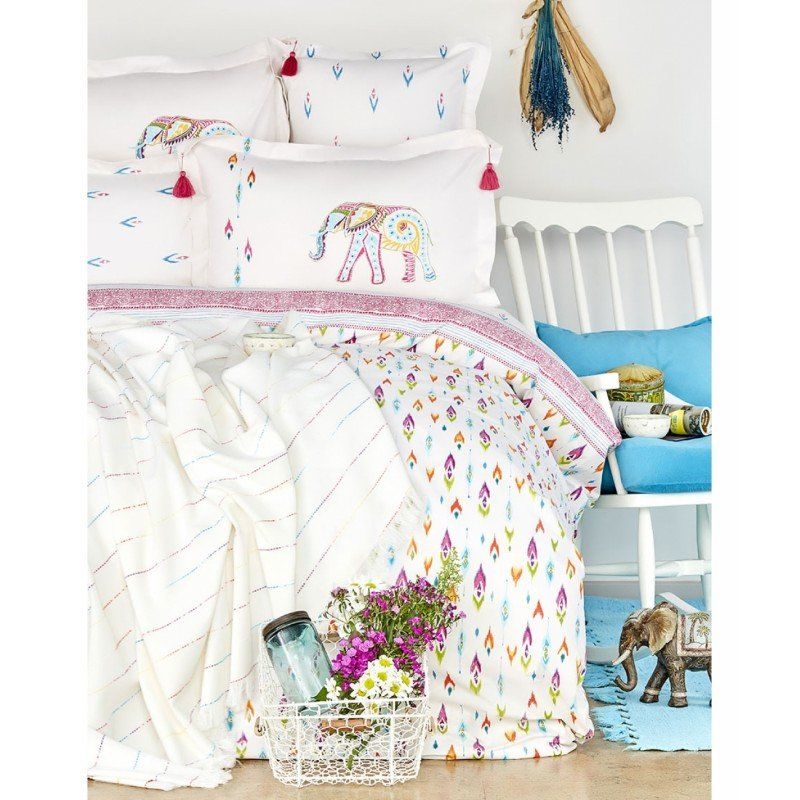 Комплект постельного белья с покрывалом пике Karaca Home - Nora 2017-2 multi jacquard полуторное