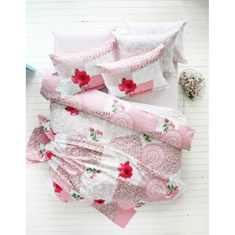 Комплект постельного белья Karaca Home - Piaf розовый полуторное