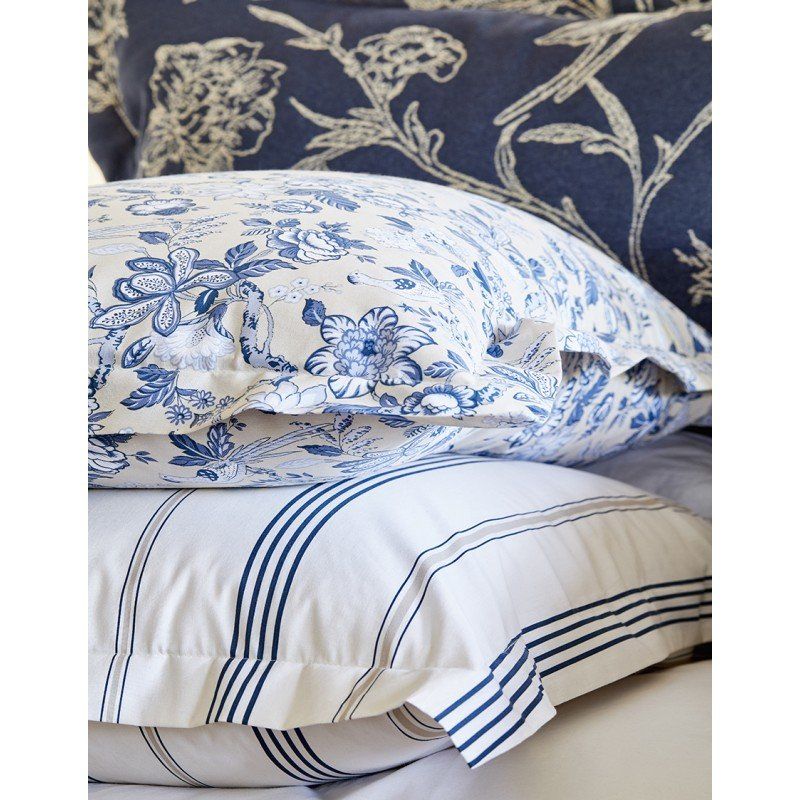 Комплект постельного белья с покрывалом Karaca Home - Pureline lacivert 2018-1 синий евро