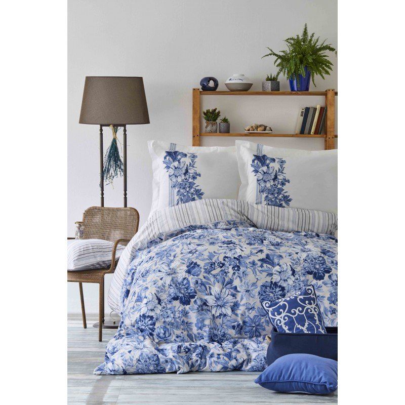 Комплект постельного белья Karaca Home - Melanie indigo 2018-2 синий евро