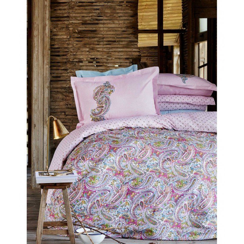 Комплект постельного белья Karaca Home - Denia pink 2017-1 розовый евро