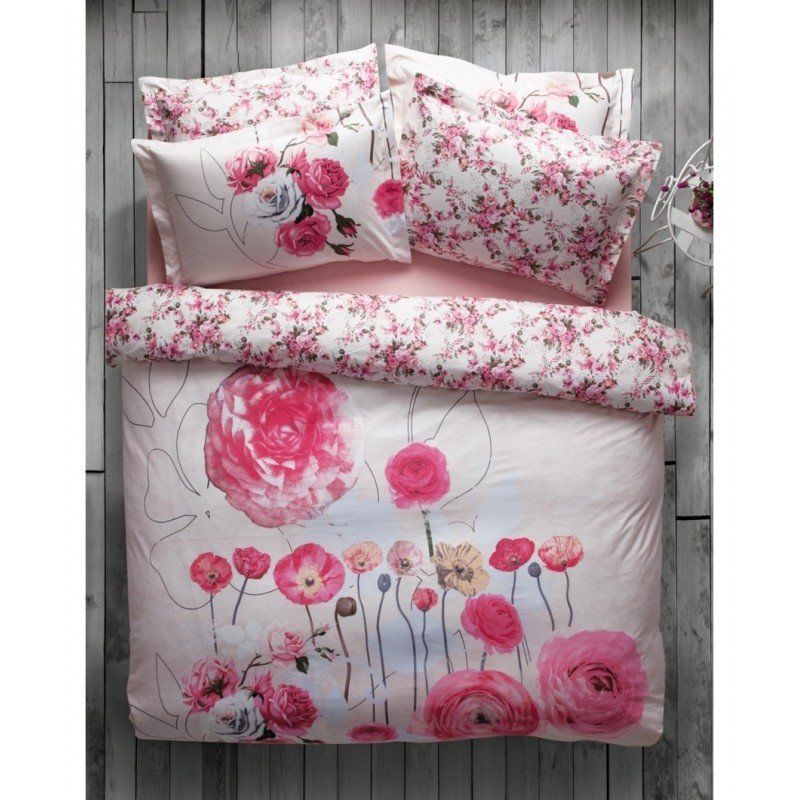 Комплект постельного белья Karaca Home - June розовый пано полуторное