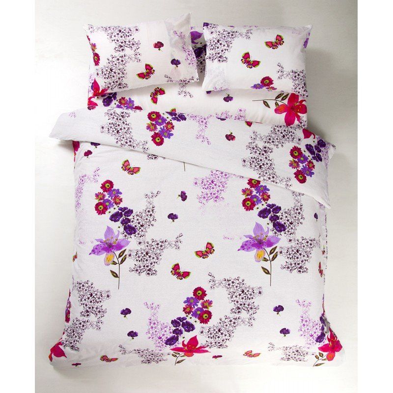 Комплект постельного белья Lotus Ranforce - Helen фиолетовый полуторное