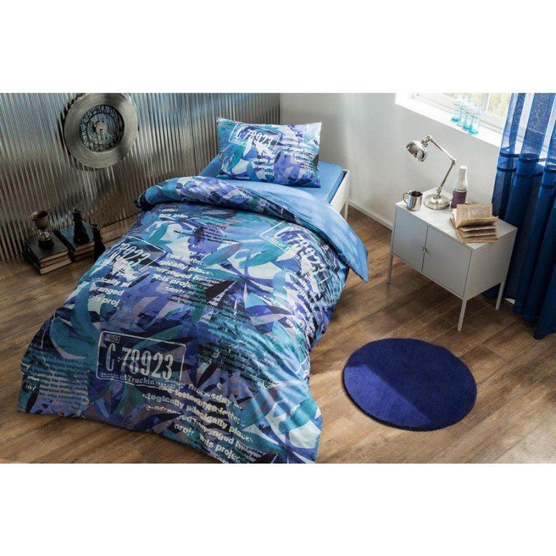 Подростковое постельное белье Tac Ranforce Teen Graffiti - Paint mavi v01 голубой