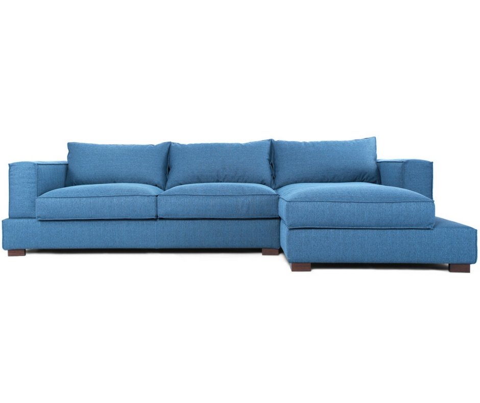 Угловой диван Маттео, ткань, синий