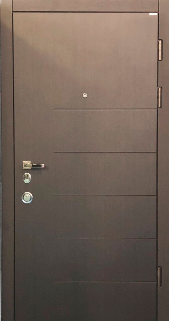 Металеві вхідні двері з МДФ накладкою в салоні дверей - М-58 Венге + усередині СМБ