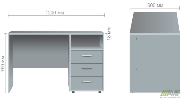 Характеристики Стіл 1-но тумбовий SL-82 (1200х600х750мм) в'яз Ліберті