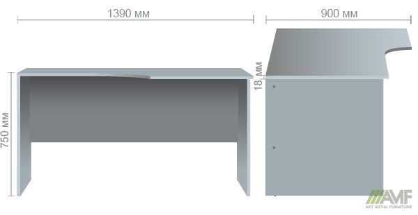 Характеристики Стіл кутовий SL-210 (1390х900х750мм) в'яз Ліберті