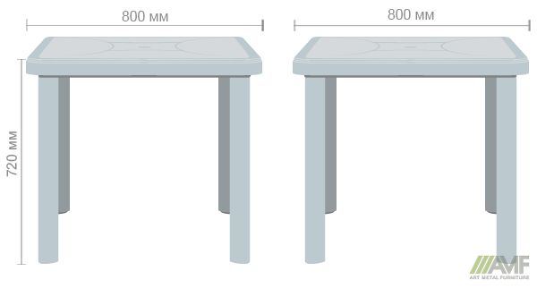 Характеристики Стол Nettuno 80х80 пластик тауп