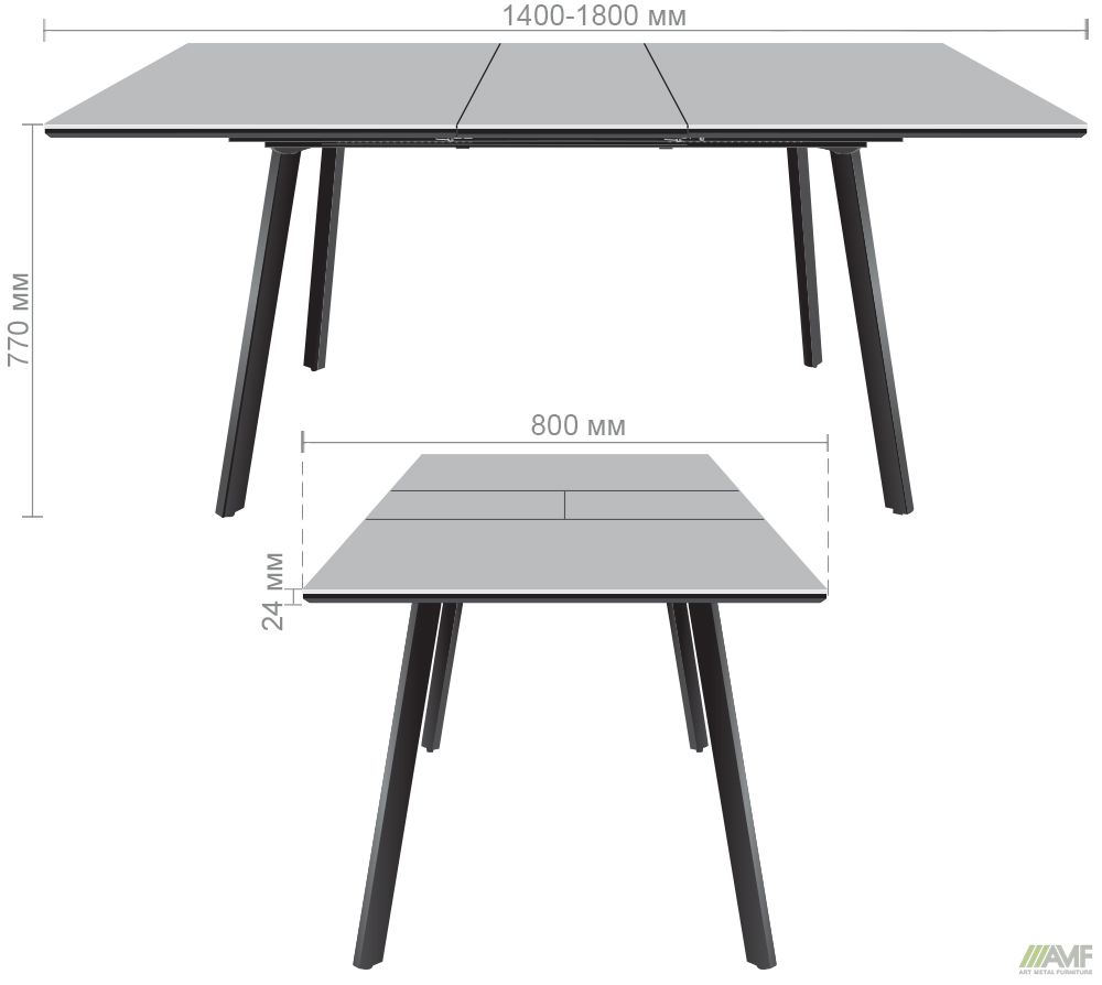 Характеристики Стол обеденный раздвижной Forester белый камень