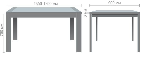 Характеристики Стол обеденный раздвижной Рейн орех темный