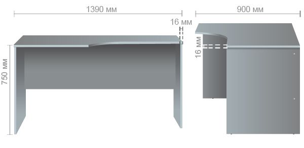 Характеристики Стол однотумбовый ОМ-122L (1200х580х750Н) Дуб Сонома