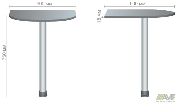 Характеристики Стол приставной ОМ-102 (600х600х750мм) бук