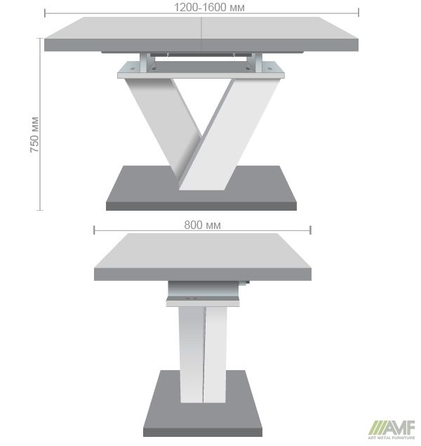 Характеристики Стол Сан-Вито белый / бетон