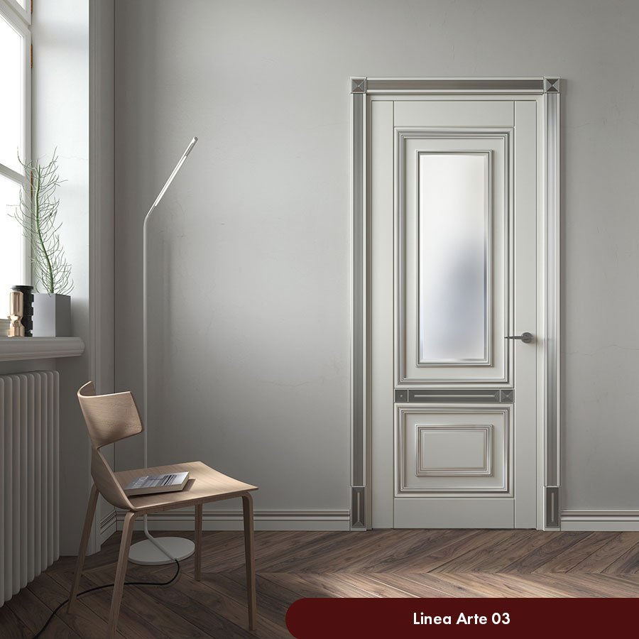 Белые глянцевые межкомнатные двери VPorte – Linea Arte 03