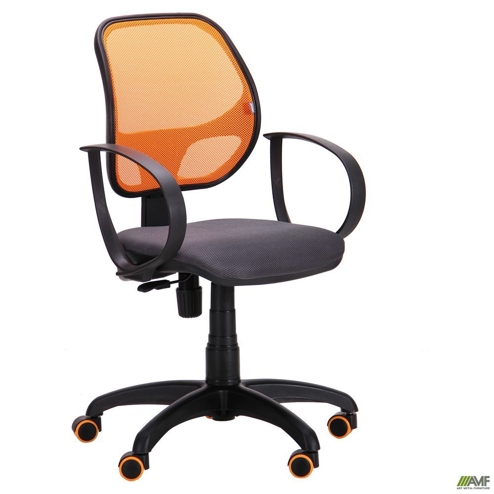 Кресло Бит Color/АМФ-8 сиденье Сетка серая/спинка Сетка оранжевая