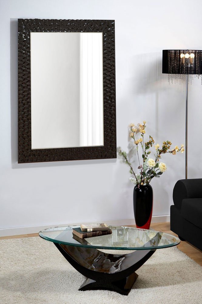 Функциональное зеркало на стену прямоугольное для интерьера Sahara black
