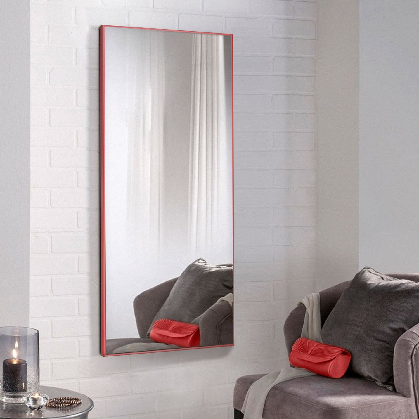 Многофункциональное зеркало настенное, модель Alum Red