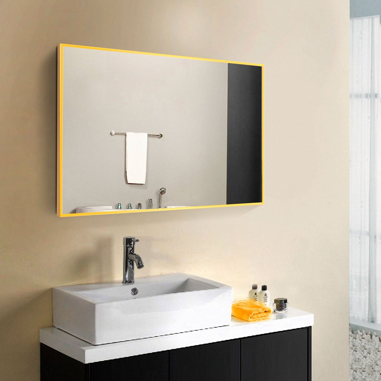 Элегантное зеркало настенное Alum yellow