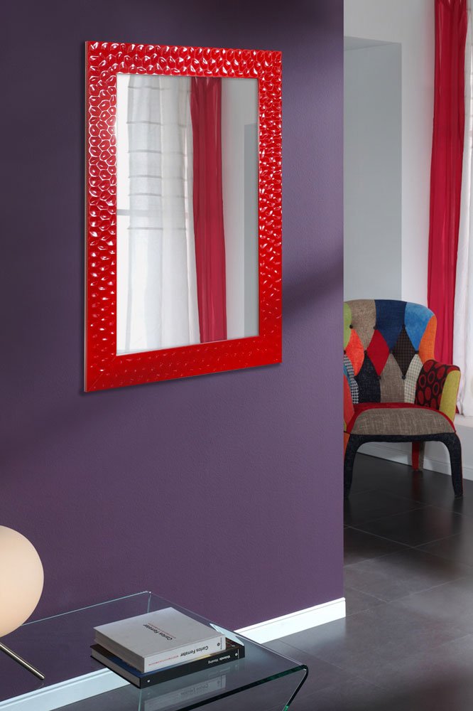 Bathroom mirror without illumination Sahara-red