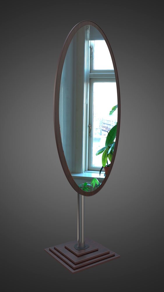 Зеркало овальное, напольное, венге