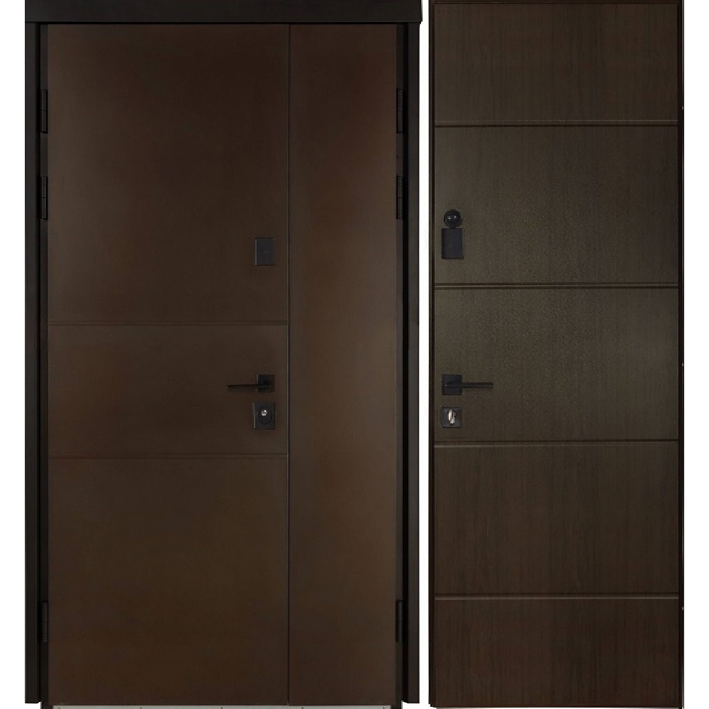 Полуторные двери входные металлические - Термо House 1200 мод. №703/191