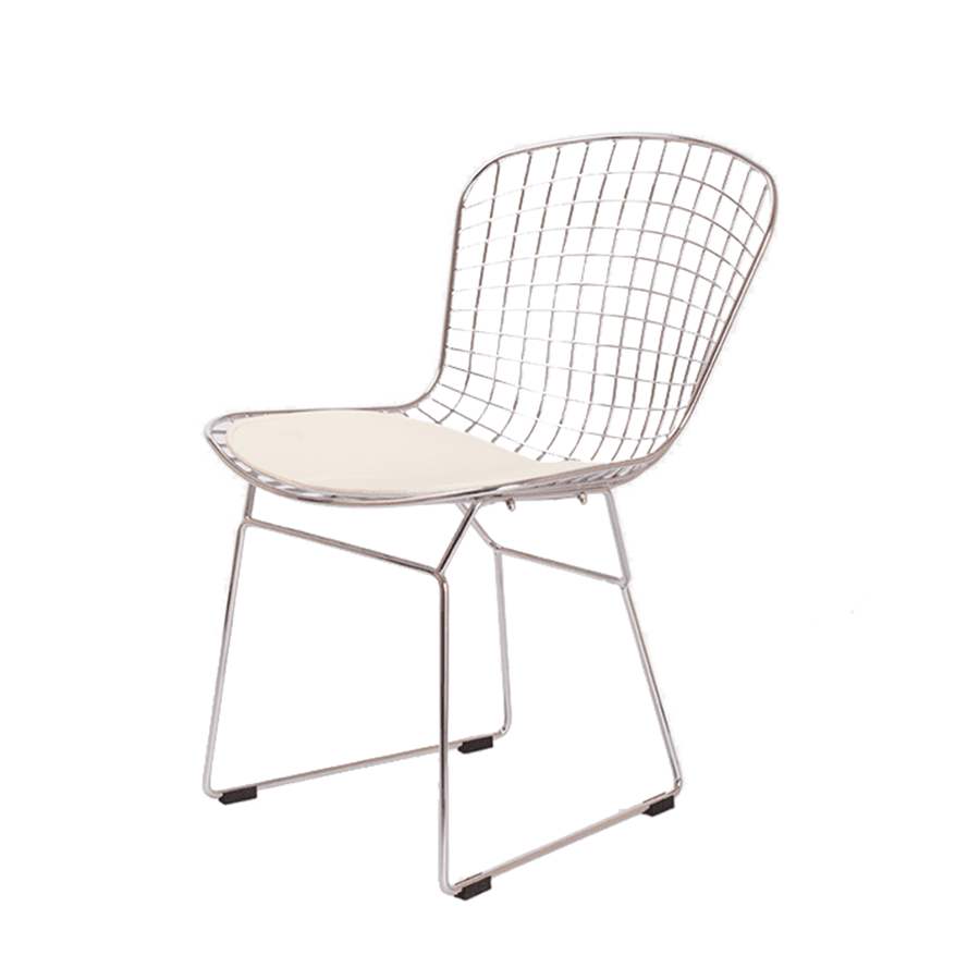 Стул Bertoia Chair хром (белый)