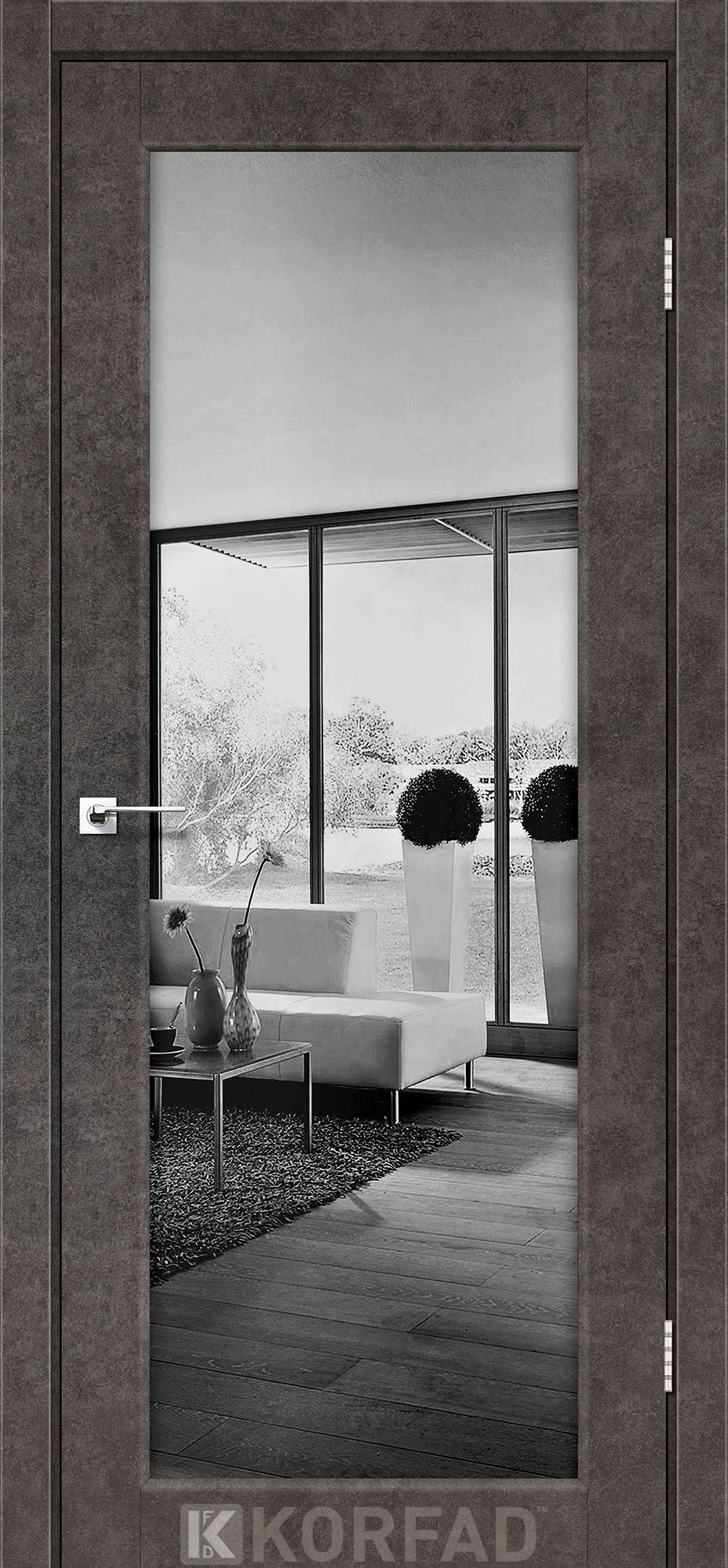 Двери с зеркалом SANVITO SV-01 лофт бетон