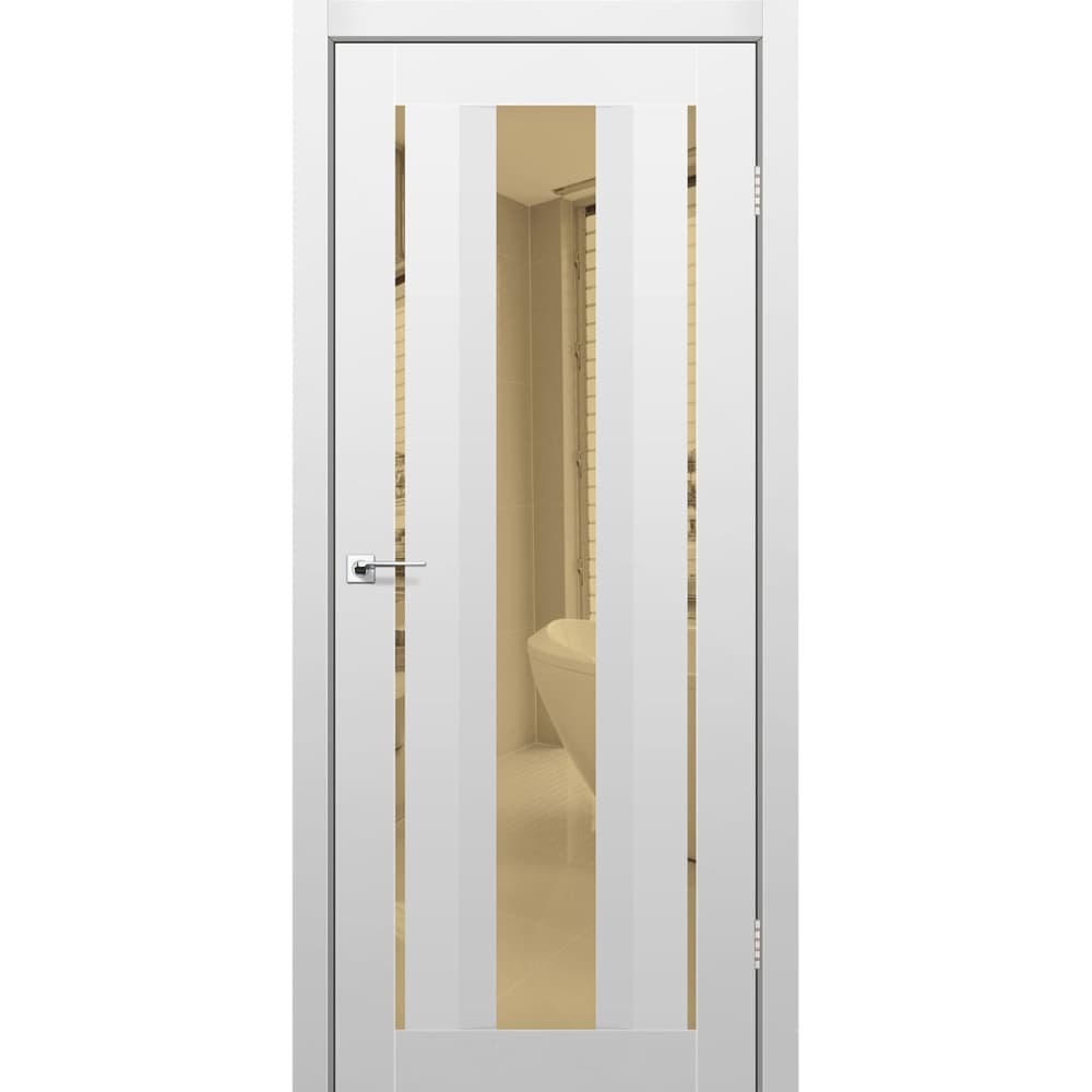 Межкомнатные двери Корфад AL-02 super PET аляска (бронзовое зеркало)