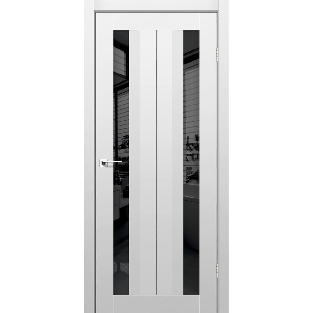Двери в кладовку AL-01 super PET серый (зеркало графит)