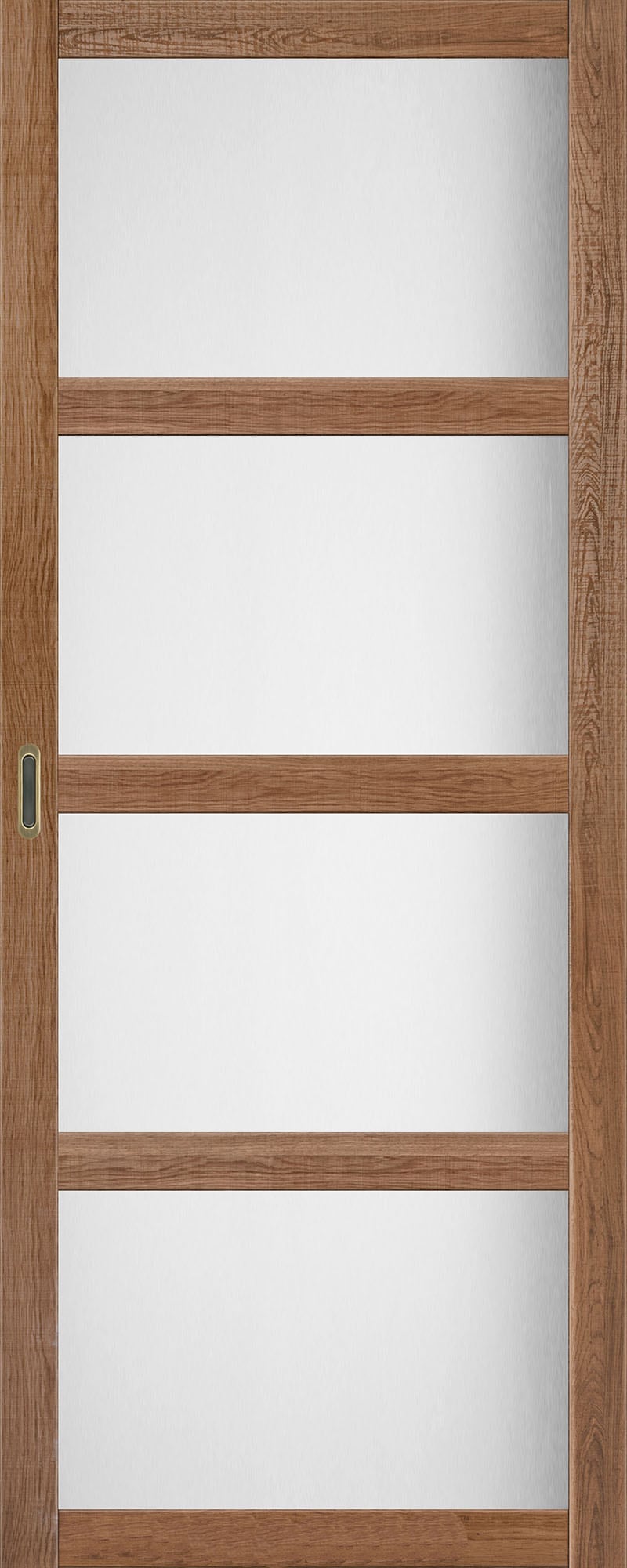 Розсувні двері на кухню BL-01 дуб браш, скло сатин