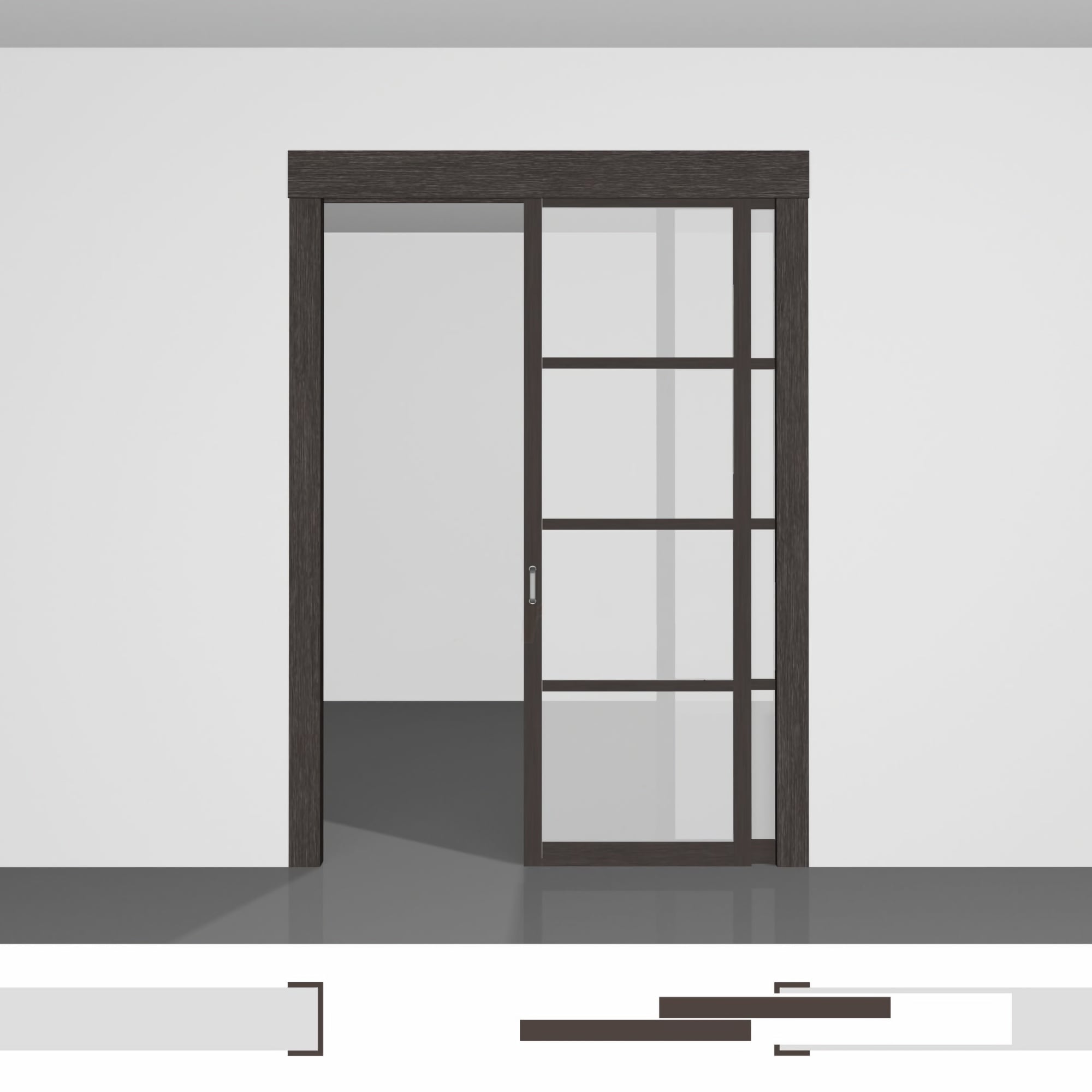 Межкомнатная перегородка для создания уютной атмосферы в комнате, изготовленная из качественных материалов - P02.2 • два полотна внутрь стены • экошпон