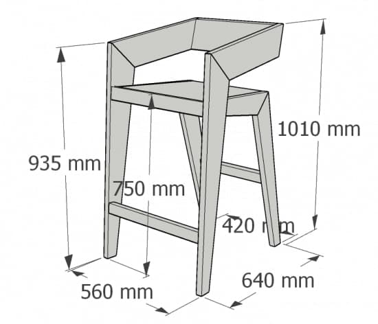 размер барного стула аир