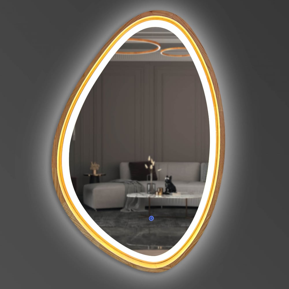 Функциональное деревянное зеркало в прихожую Breton LED 500х800