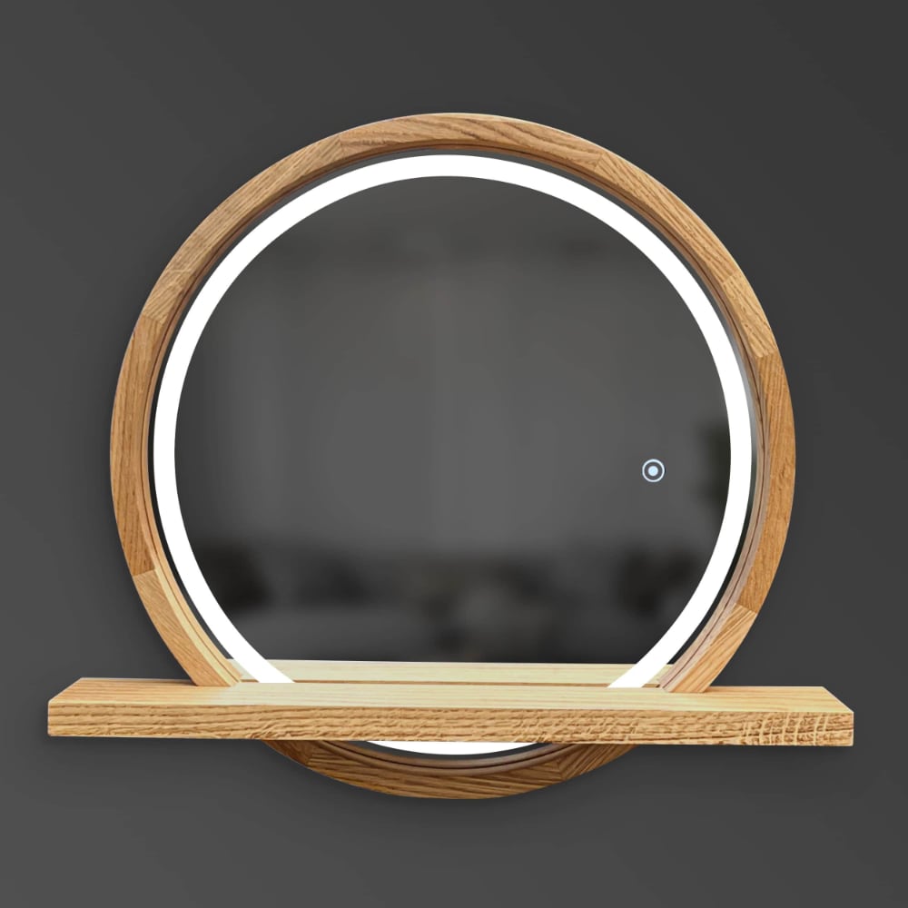 Деревянное зеркало в прихожую Sunrise LED 600