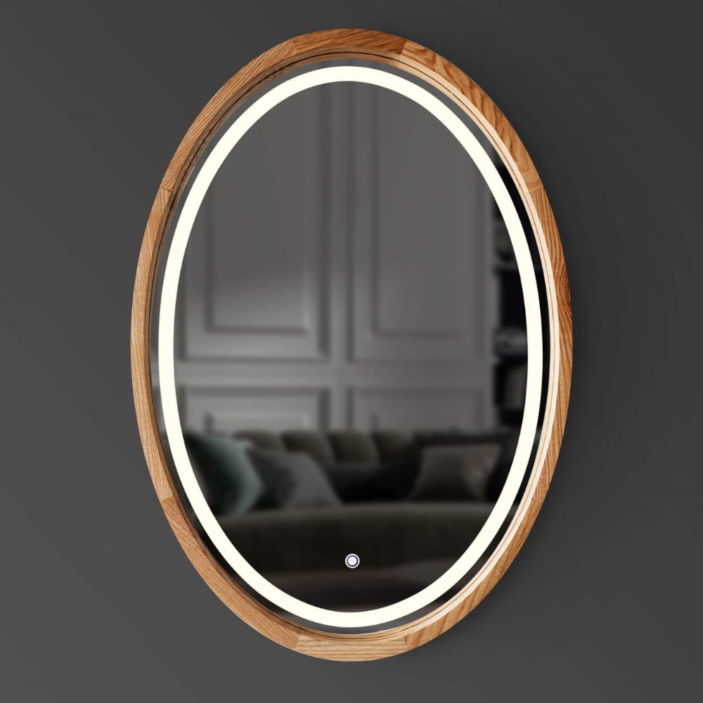 Изящное деревянное зеркало в прихожую Evolution LED 450х650
