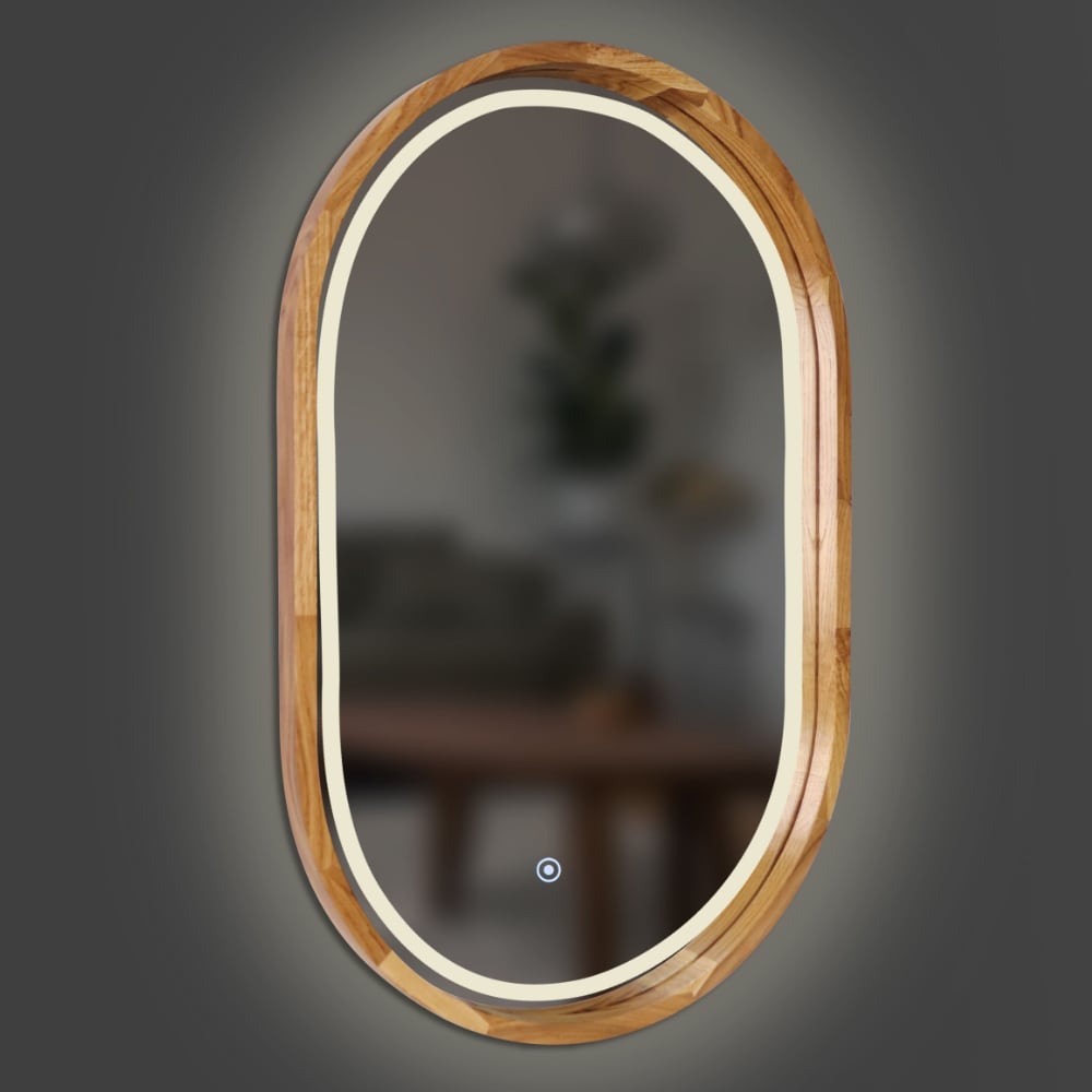 Зеркало в прихожую в деревянной раме Freedom LED 450х750