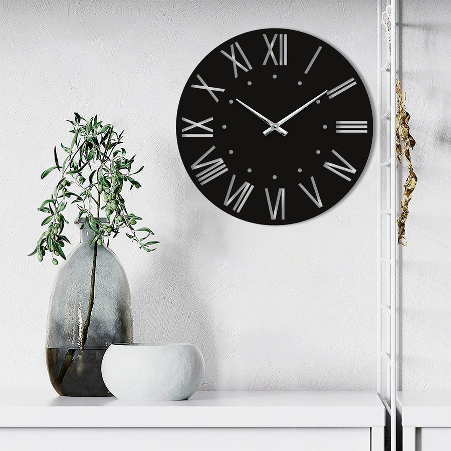 Черные настенные часы Moku Otaru (38 x 38 см)