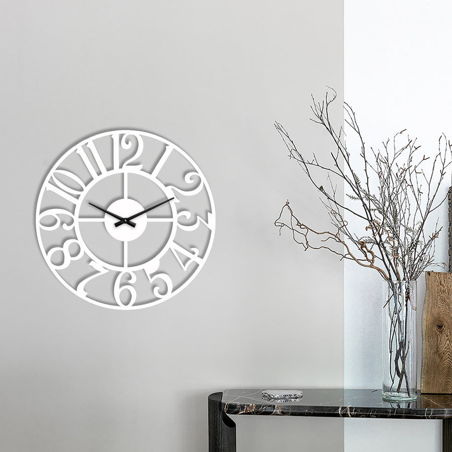 Білий настінний годинник Moku Takagawa (38 x 38 см)